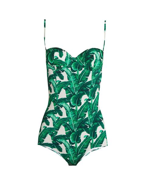 dolce gabbana banana leaf swimsuit|dolce and gabbana swimwear.